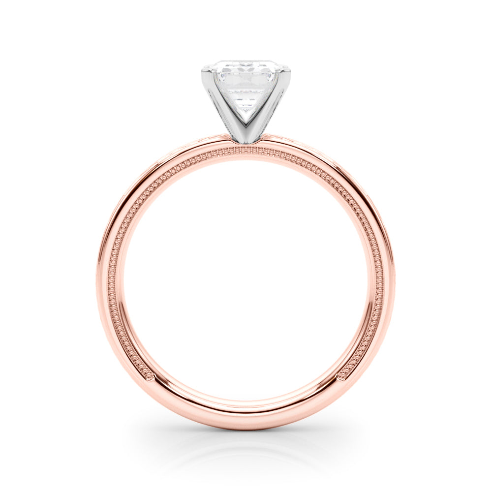 Sculpted Solitaire Round Diamond Engagement Ring in 10K/14K gold and platinum with certified lab-grown or natural diamonds