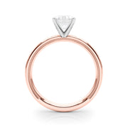 Sculpted Solitaire Round Diamond Engagement Ring in 10K/14K gold and platinum with certified lab-grown or natural diamonds