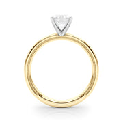 Sculpted Solitaire Round Diamond Engagement Ring in 10K/14K gold and platinum with certified lab-grown or natural diamonds