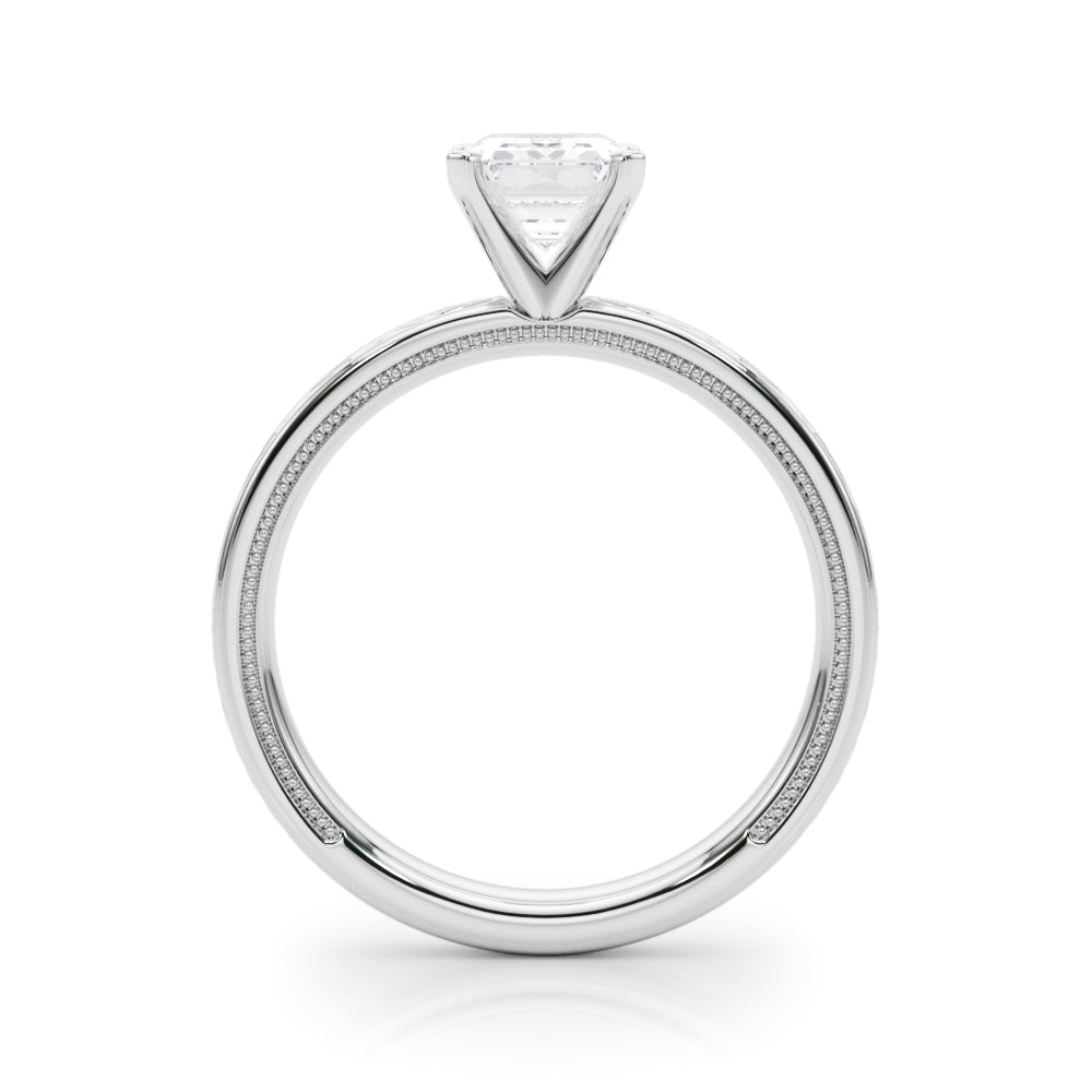 Sculpted Solitaire Round Diamond Engagement Ring in 10K/14K gold and platinum with certified lab-grown or natural diamonds