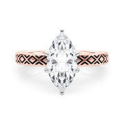 Sculpted Solitaire Round Diamond Engagement Ring in 10K/14K gold and platinum with certified lab-grown or natural diamonds