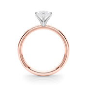 Sculpted Solitaire Round Diamond Engagement Ring in 10K/14K gold and platinum with certified lab-grown or natural diamonds