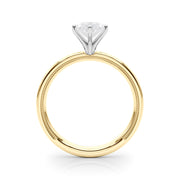 Sculpted Solitaire Round Diamond Engagement Ring in 10K/14K gold and platinum with certified lab-grown or natural diamonds