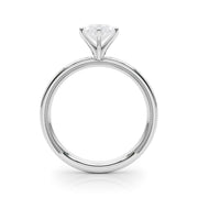 Sculpted Solitaire Round Diamond Engagement Ring in 10K/14K gold and platinum with certified lab-grown or natural diamonds