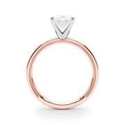 Sculpted Solitaire Round Diamond Engagement Ring in 10K/14K gold and platinum with certified lab-grown or natural diamonds