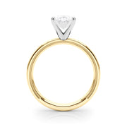 Sculpted Solitaire Round Diamond Engagement Ring in 10K/14K gold and platinum with certified lab-grown or natural diamonds