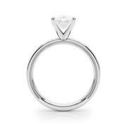 Sculpted Solitaire Round Diamond Engagement Ring in 10K/14K gold and platinum with certified lab-grown or natural diamonds