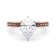 Sculpted Solitaire Round Diamond Engagement Ring in 10K/14K gold and platinum with certified lab-grown or natural diamonds