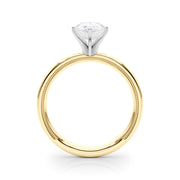 Sculpted Solitaire Round Diamond Engagement Ring in 10K/14K gold and platinum with certified lab-grown or natural diamonds