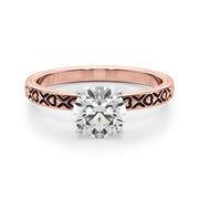 Couture Solitaire Round Diamond Engagement Ring in 10K/14K gold and platinum with certified lab-grown or natural diamonds