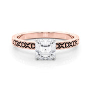 Couture Solitaire Round Diamond Engagement Ring in 10K/14K gold and platinum with certified lab-grown or natural diamonds