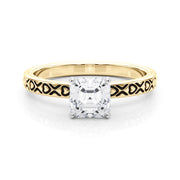 Couture Solitaire Round Diamond Engagement Ring in 10K/14K gold and platinum with certified lab-grown or natural diamonds