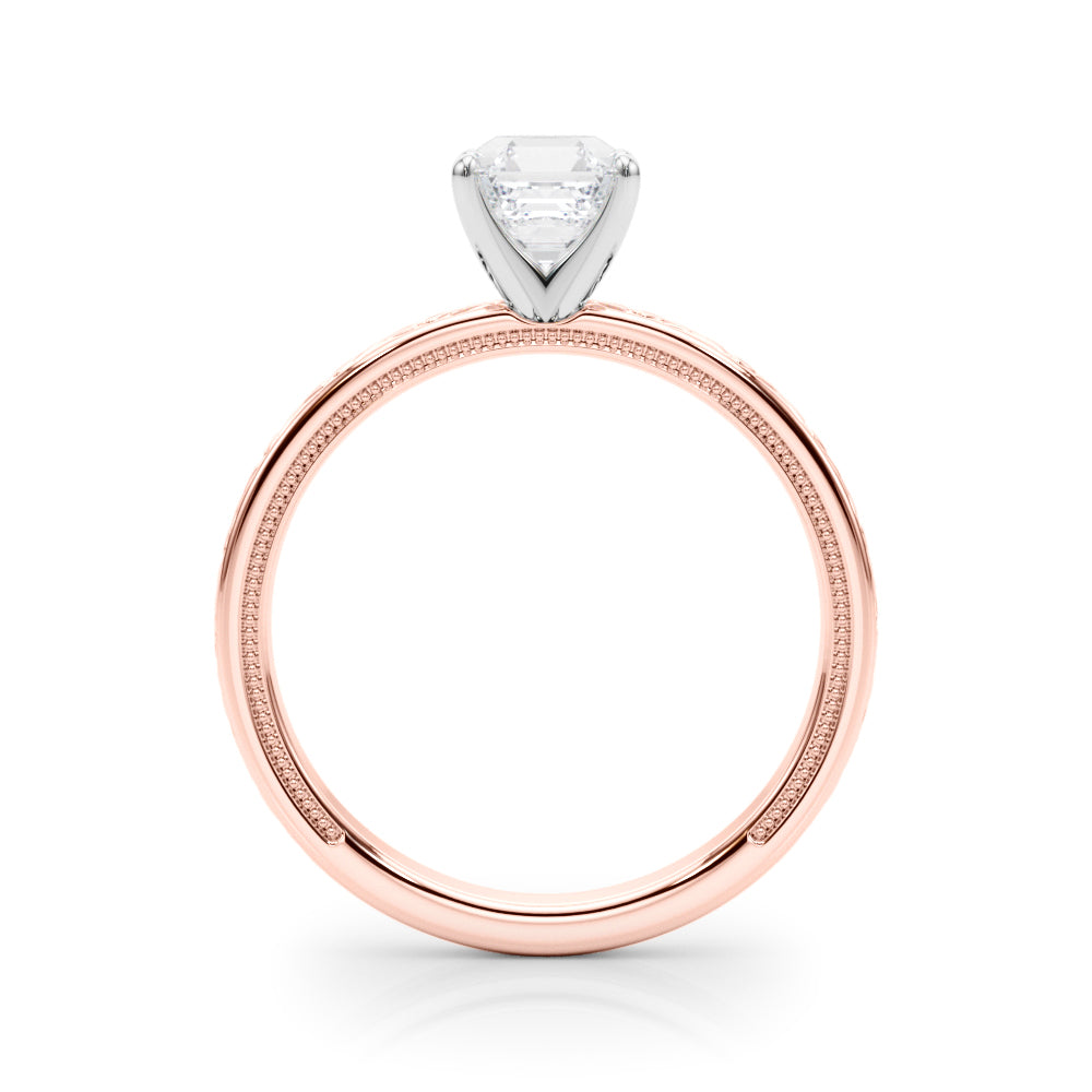 Couture Solitaire Round Diamond Engagement Ring in 10K/14K gold and platinum with certified lab-grown or natural diamonds