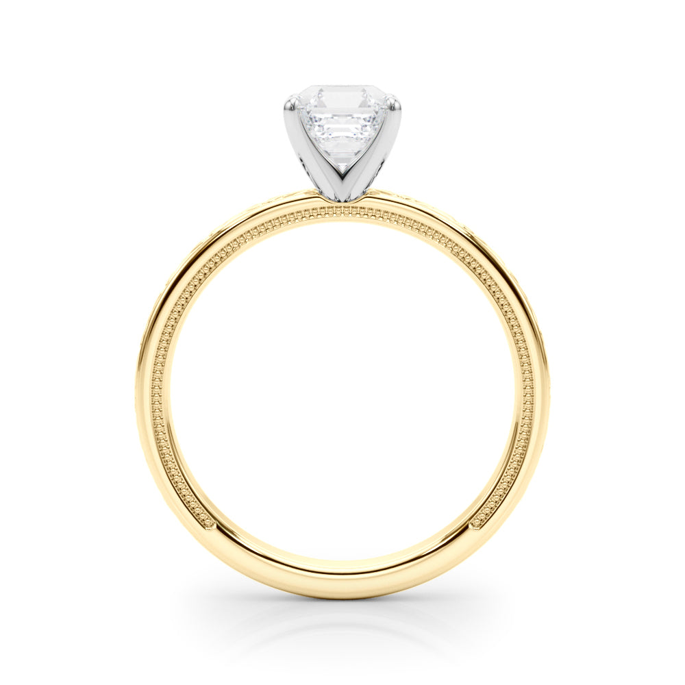 Couture Solitaire Round Diamond Engagement Ring in 10K/14K gold and platinum with certified lab-grown or natural diamonds