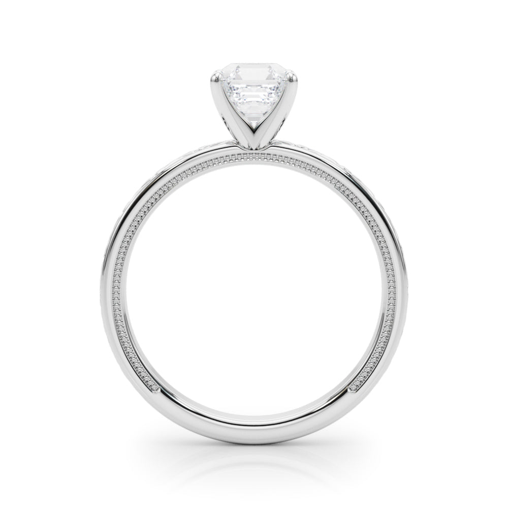 Couture Solitaire Round Diamond Engagement Ring in 10K/14K gold and platinum with certified lab-grown or natural diamonds