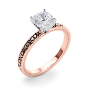 Couture Solitaire Round Diamond Engagement Ring in 10K/14K gold and platinum with certified lab-grown or natural diamonds