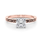 Couture Solitaire Round Diamond Engagement Ring in 10K/14K gold and platinum with certified lab-grown or natural diamonds