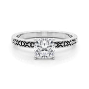 Couture Solitaire Round Diamond Engagement Ring in 10K/14K gold and platinum with certified lab-grown or natural diamonds