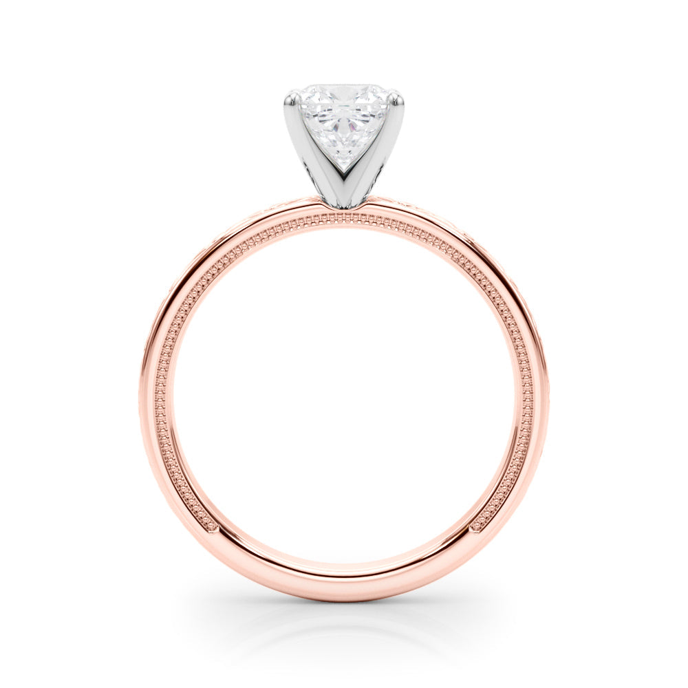 Couture Solitaire Round Diamond Engagement Ring in 10K/14K gold and platinum with certified lab-grown or natural diamonds