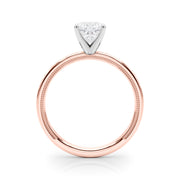 Couture Solitaire Round Diamond Engagement Ring in 10K/14K gold and platinum with certified lab-grown or natural diamonds