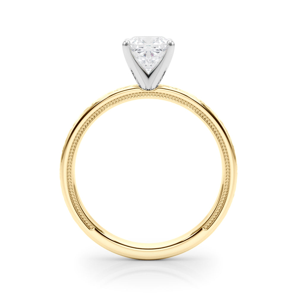 Couture Solitaire Round Diamond Engagement Ring in 10K/14K gold and platinum with certified lab-grown or natural diamonds