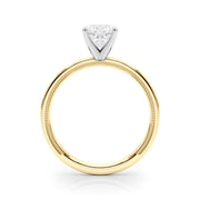 Couture Solitaire Round Diamond Engagement Ring in 10K/14K gold and platinum with certified lab-grown or natural diamonds