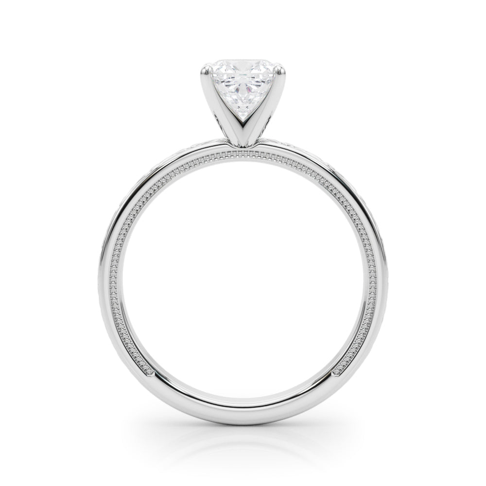 Couture Solitaire Round Diamond Engagement Ring in 10K/14K gold and platinum with certified lab-grown or natural diamonds