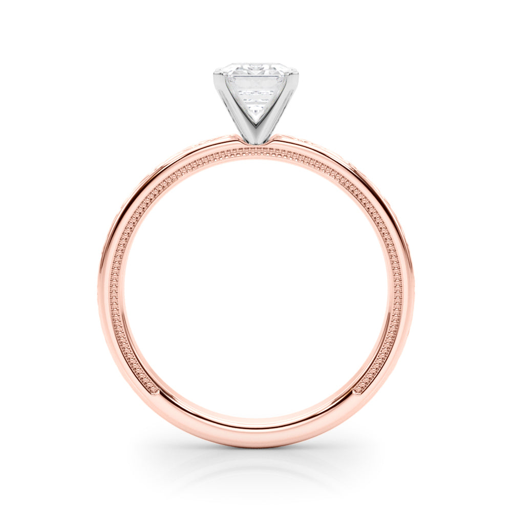 Couture Solitaire Round Diamond Engagement Ring in 10K/14K gold and platinum with certified lab-grown or natural diamonds