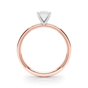 Couture Solitaire Round Diamond Engagement Ring in 10K/14K gold and platinum with certified lab-grown or natural diamonds