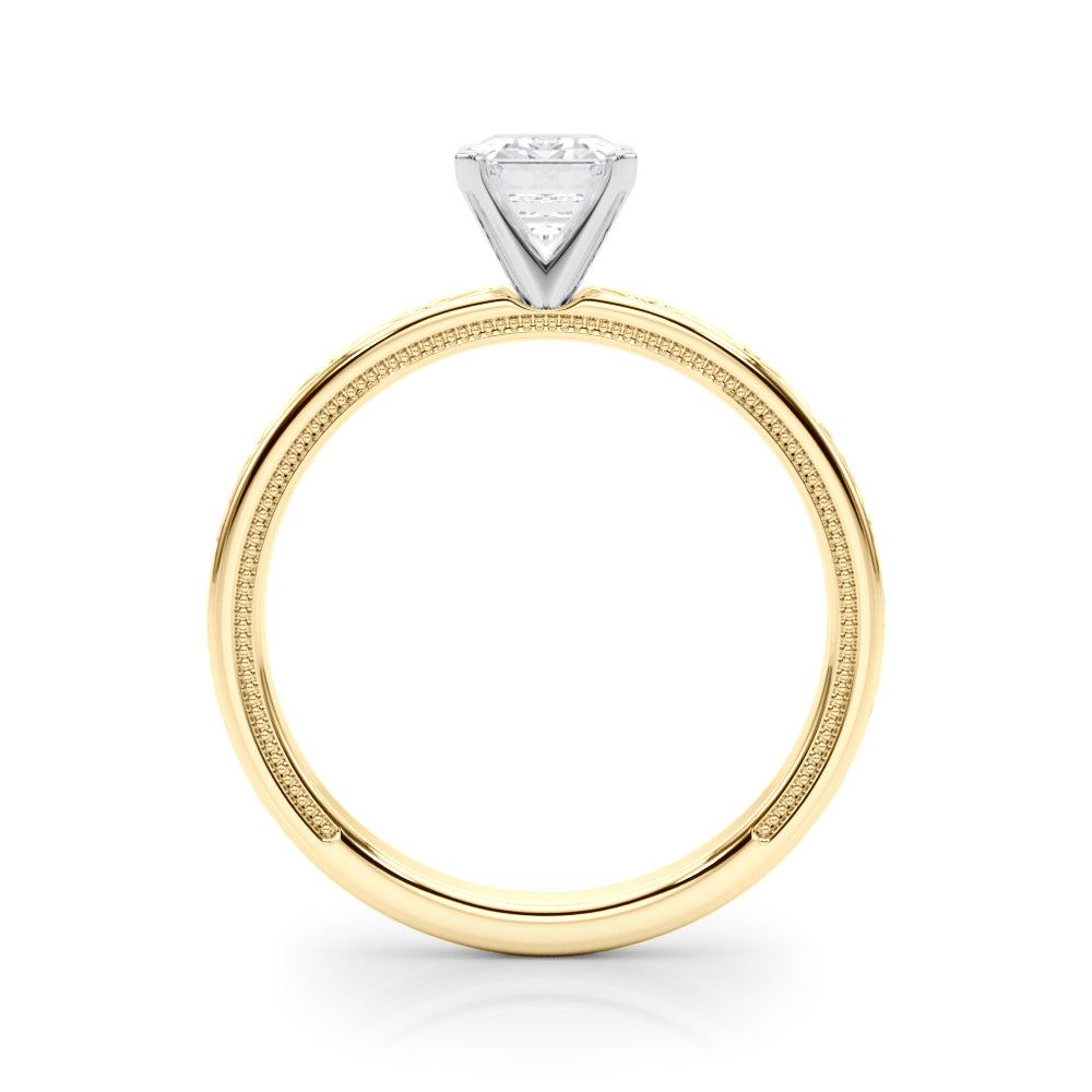 Couture Solitaire Round Diamond Engagement Ring in 10K/14K gold and platinum with certified lab-grown or natural diamonds