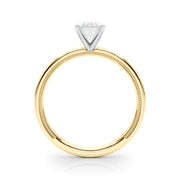 Couture Solitaire Round Diamond Engagement Ring in 10K/14K gold and platinum with certified lab-grown or natural diamonds