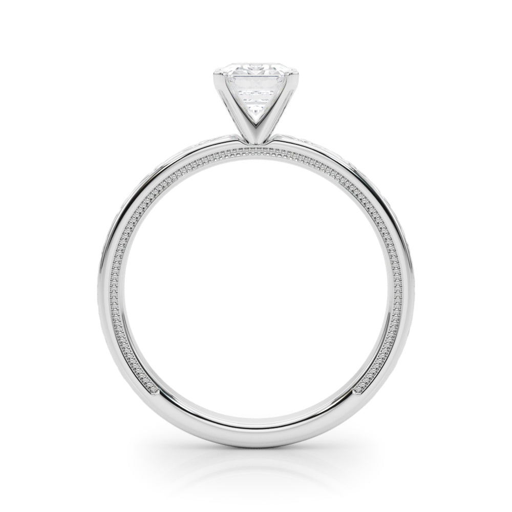 Couture Solitaire Round Diamond Engagement Ring in 10K/14K gold and platinum with certified lab-grown or natural diamonds
