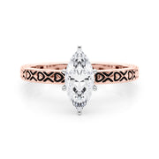 Couture Solitaire Round Diamond Engagement Ring in 10K/14K gold and platinum with certified lab-grown or natural diamonds