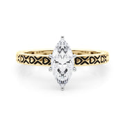 Couture Solitaire Round Diamond Engagement Ring in 10K/14K gold and platinum with certified lab-grown or natural diamonds