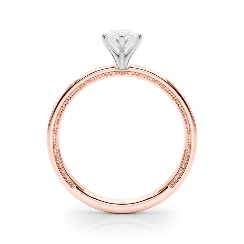 Couture Solitaire Round Diamond Engagement Ring in 10K/14K gold and platinum with certified lab-grown or natural diamonds