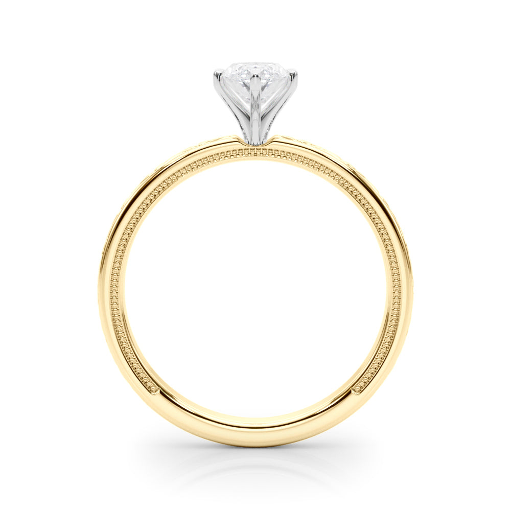 Couture Solitaire Round Diamond Engagement Ring in 10K/14K gold and platinum with certified lab-grown or natural diamonds