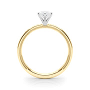 Couture Solitaire Round Diamond Engagement Ring in 10K/14K gold and platinum with certified lab-grown or natural diamonds