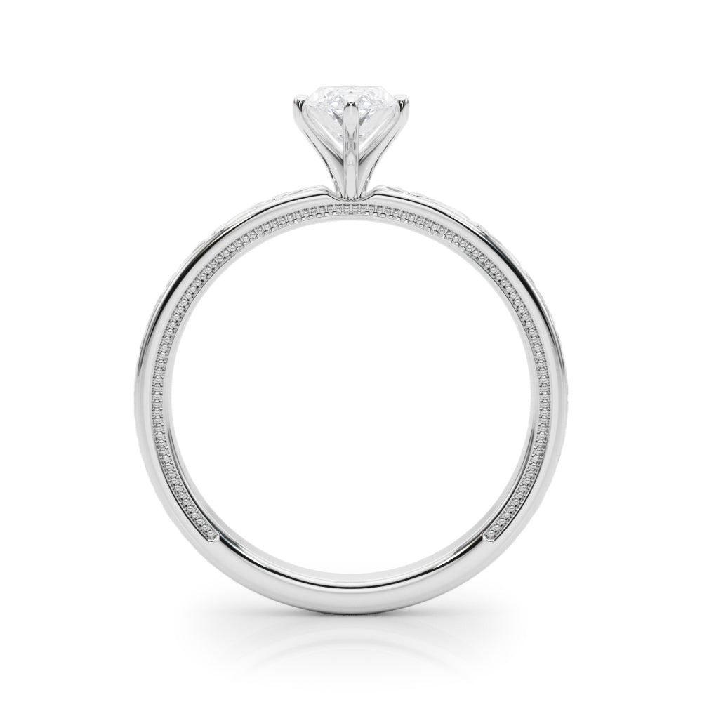 Couture Solitaire Round Diamond Engagement Ring in 10K/14K gold and platinum with certified lab-grown or natural diamonds
