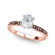 Couture Solitaire Round Diamond Engagement Ring in 10K/14K gold and platinum with certified lab-grown or natural diamonds