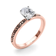 Couture Solitaire Round Diamond Engagement Ring in 10K/14K gold and platinum with certified lab-grown or natural diamonds