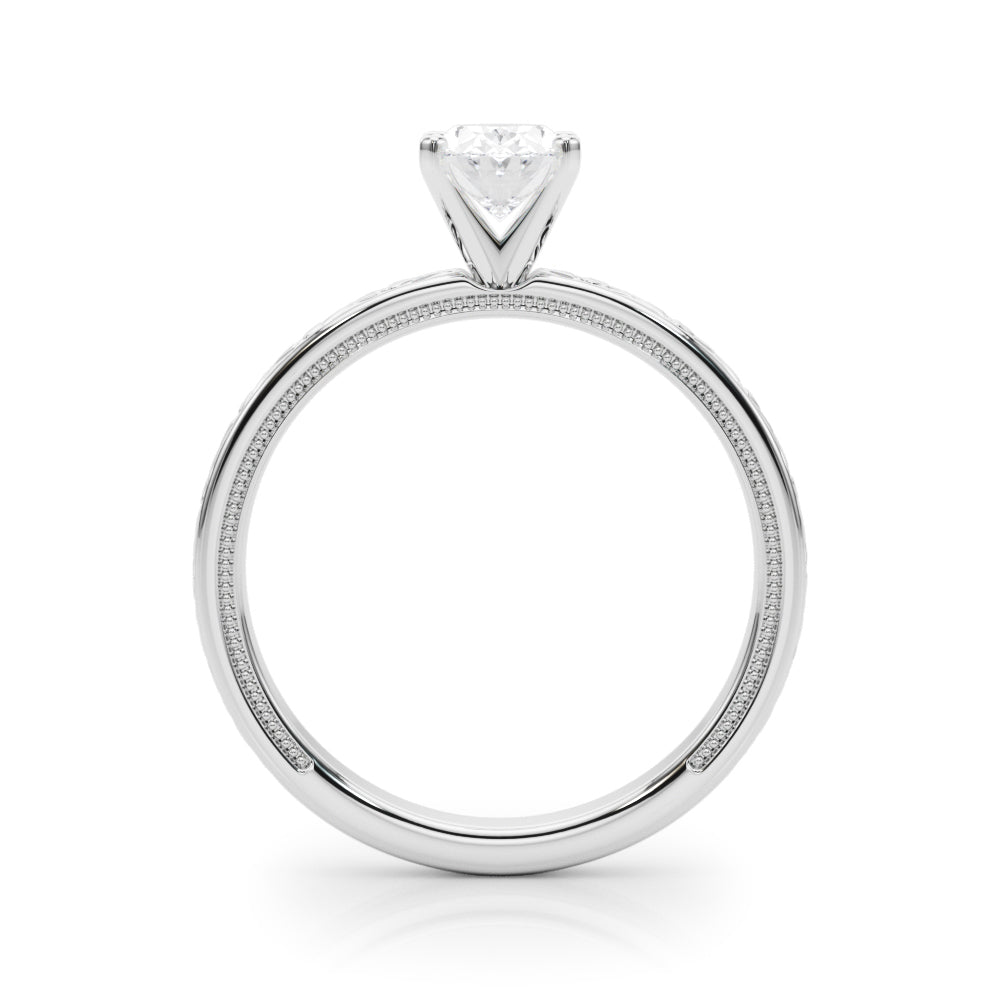 Couture Solitaire Round Diamond Engagement Ring in 10K/14K gold and platinum with certified lab-grown or natural diamonds