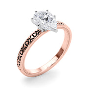 Couture Solitaire Round Diamond Engagement Ring in 10K/14K gold and platinum with certified lab-grown or natural diamonds