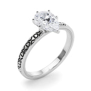 Couture Solitaire Round Diamond Engagement Ring in 10K/14K gold and platinum with certified lab-grown or natural diamonds