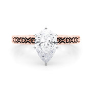 Couture Solitaire Round Diamond Engagement Ring in 10K/14K gold and platinum with certified lab-grown or natural diamonds