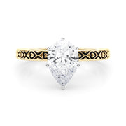 Couture Solitaire Round Diamond Engagement Ring in 10K/14K gold and platinum with certified lab-grown or natural diamonds