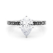 Couture Solitaire Round Diamond Engagement Ring in 10K/14K gold and platinum with certified lab-grown or natural diamonds