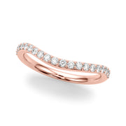 Single Row Prong Curved Half Eternity Ring in Gold & Platinum