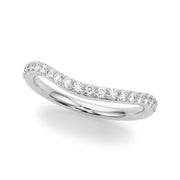 Single Row Prong Curved Half Eternity Ring in Gold & Platinum