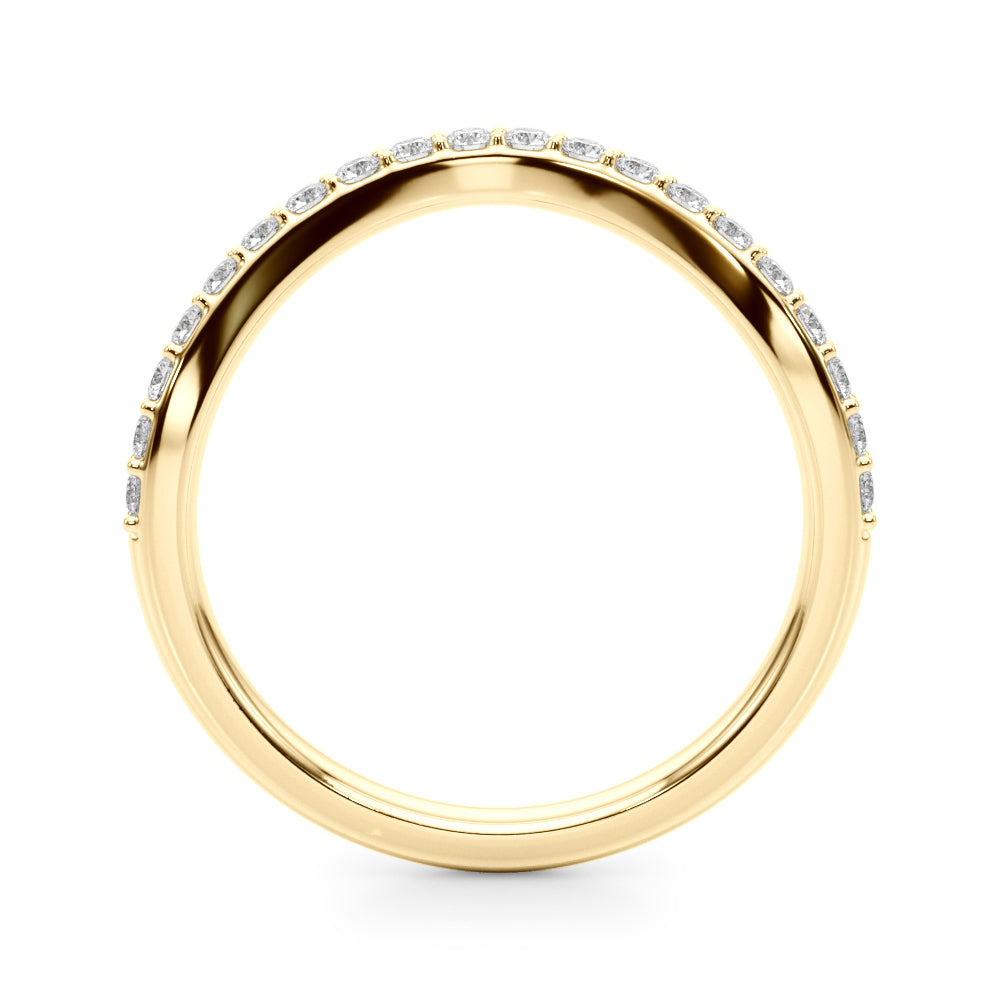 Single Row Prong Curved Half Eternity Ring in Gold & Platinum