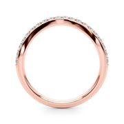Single Row Prong Curved Half Eternity Ring in Gold & Platinum